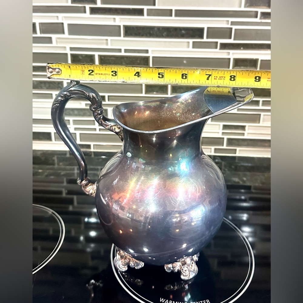 VTG Old English by Poole Silver-Plated Claw Footed Pitcher 5008 - Picture 7 of 12